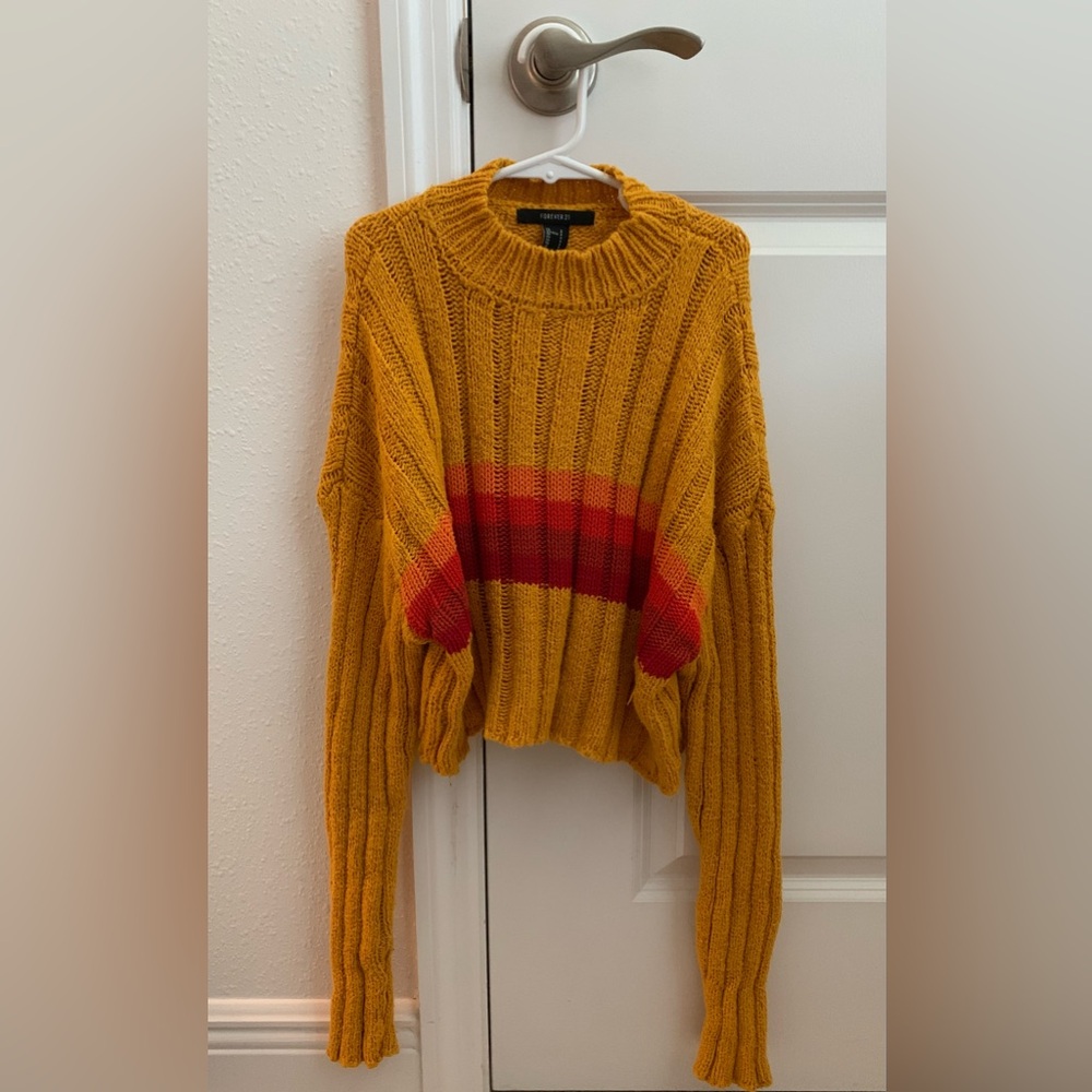 Forever 21 | Sweater | With stripes | Dark Yellow